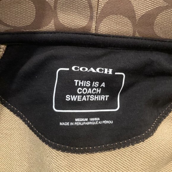Coach Signature Zip Hoodie Womens Khaki/Multi Sz Medium New With Tag Make offer - Picture 5 of 5